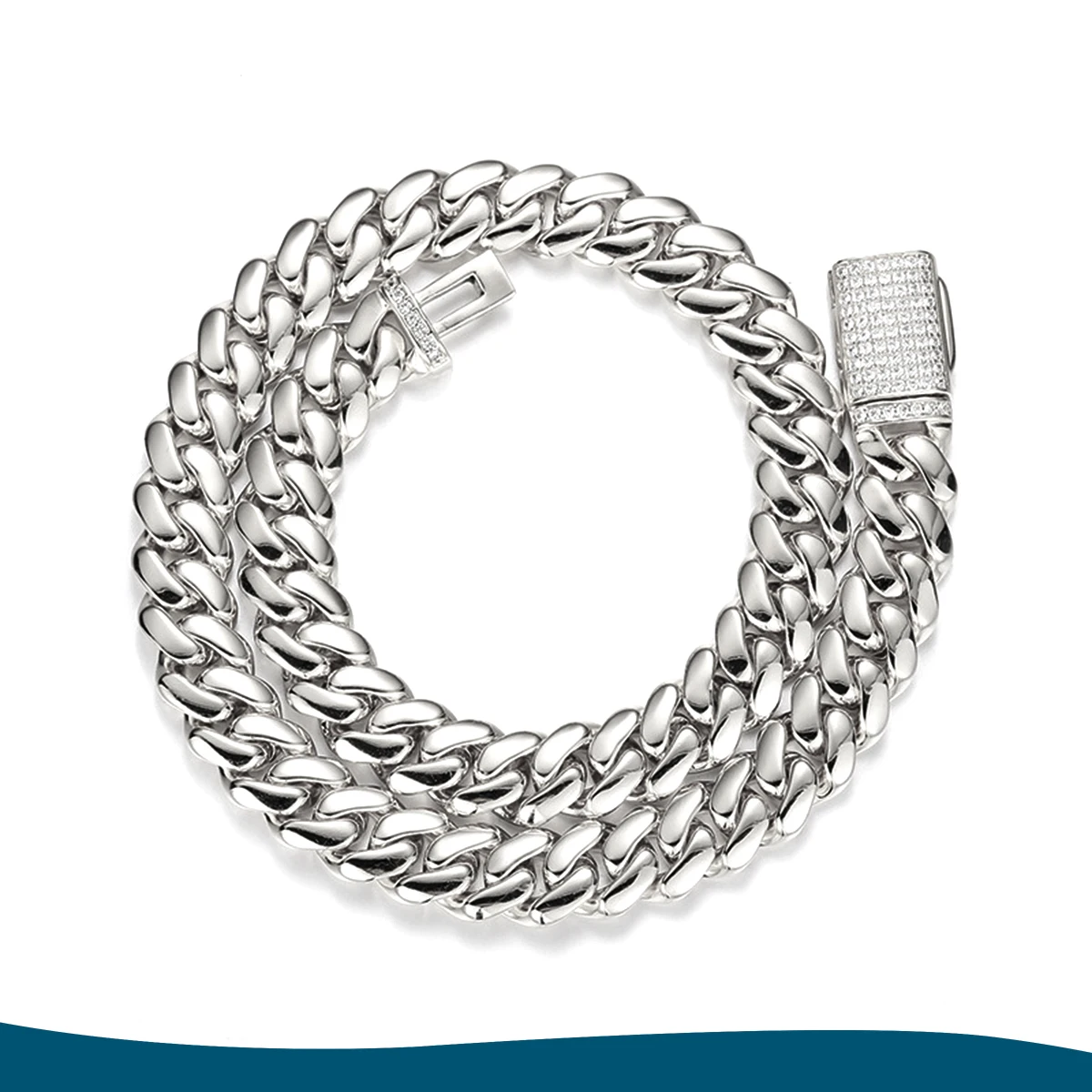 

10mm Wide Hip-hop Stainless Steel Golden Cuban Curb Chain Mens Necklace Or Bracelet with Quick Release Buckle Length 7.5-40inch