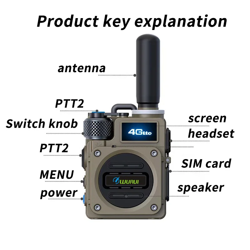 Wurui G6  walkie talkie walkie net Military realptt POC Handy Talky Unlimited distance ham two way radio communicator long rang