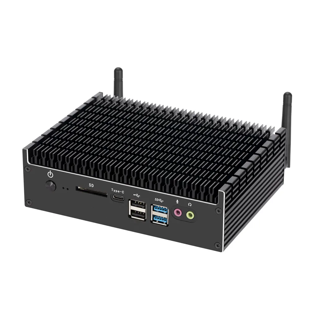 

Win8 6USB 2LAN SD Type-c COM HD DP WIFI Industrial PC mini computer 8G DDR4 RAM 256G SDD metal shell NUC fanless pc