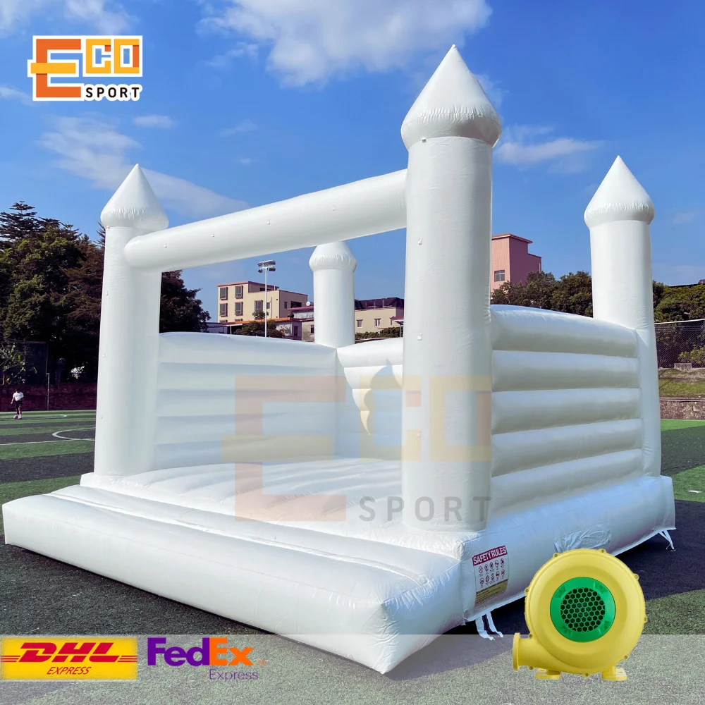 New product Inflatable Jumping Bocuncy Castle Wedding Bouncer White Bounce House with Blower