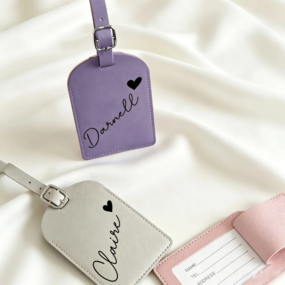 Personalized DIY Luggage Tag, Angled Love Custom Name, Lightweight Durable Travel Label, Halloween & Christmas Gift for Friends