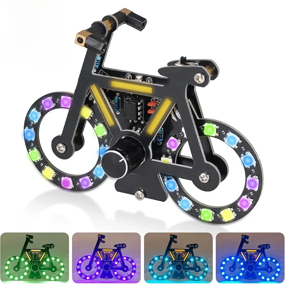 AliExpress IS DIY Bike Soldering Project Kit Bicycle Electronic Suite With SMD RGB LED Lights Knob Control for STEM Valentine's Day Gift