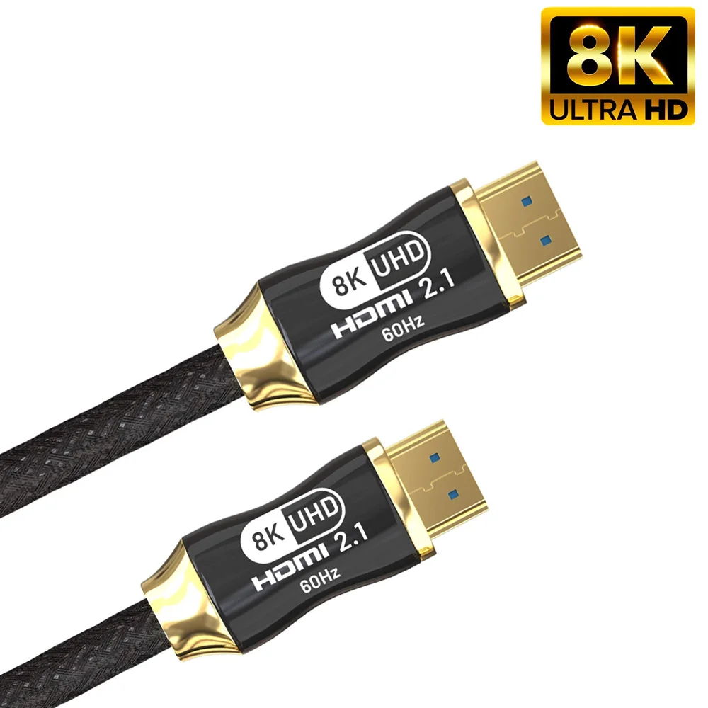 2.1 8K 4K ultra HD 120GHz 60GHz hdmi cable for smart tv pc COMPATIBLE with playstation 5 xbox series x premium anti-corrosive gold plated nylon cables