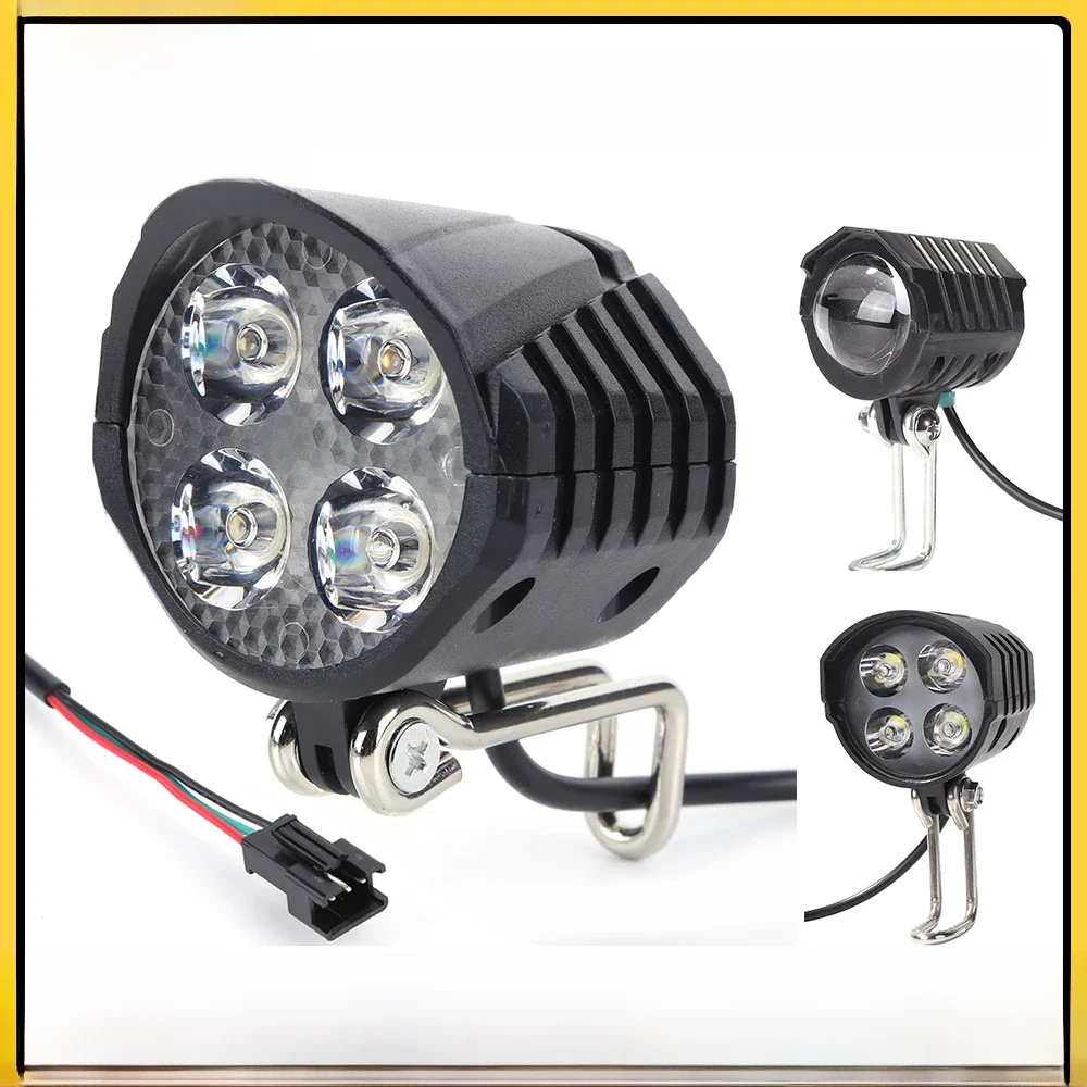 AliExpress Shunmaii 12/36/48/60/80V Waterproof 2 IN 1 Headlight Horn Waterproof Motorcycle Electric Bicycle Bike LED Front Light Lamp Horn forE-Bike