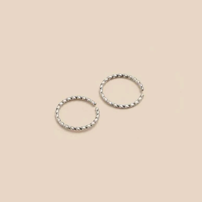 2pcs 316L Stainless Steel Twist Nose Rings 20G 0.8x8mm Septum Helix Nostril Piercing Labret Lip Piercing Cartilage Earrings Hoop