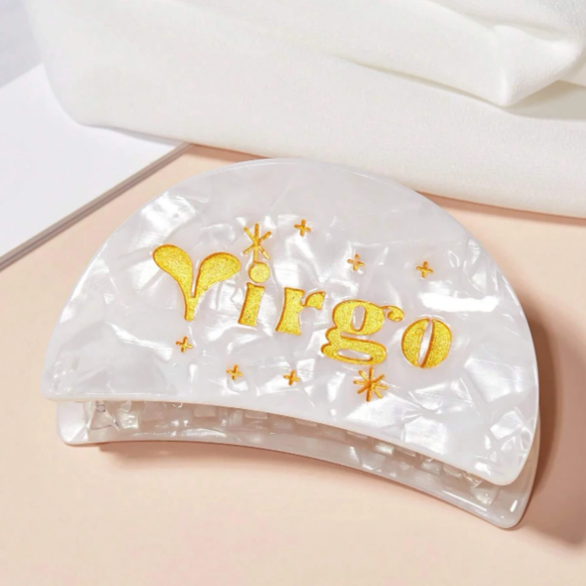 1PC Personalized Colorful Acetate Zodiac Women Hair Claw Clip For Birthday Gift,Holiday Gifts,Daily Commute