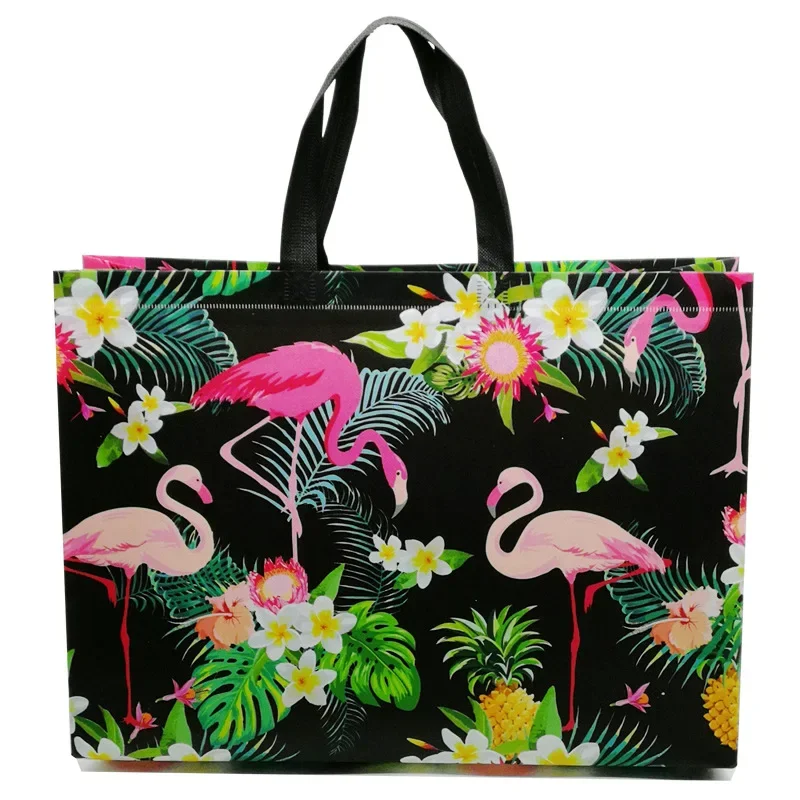 Mode Flamingo Druck Einkaufstasche Frauen faltbare Vliesstoff Eco Handtasche Reise Lebensmittel