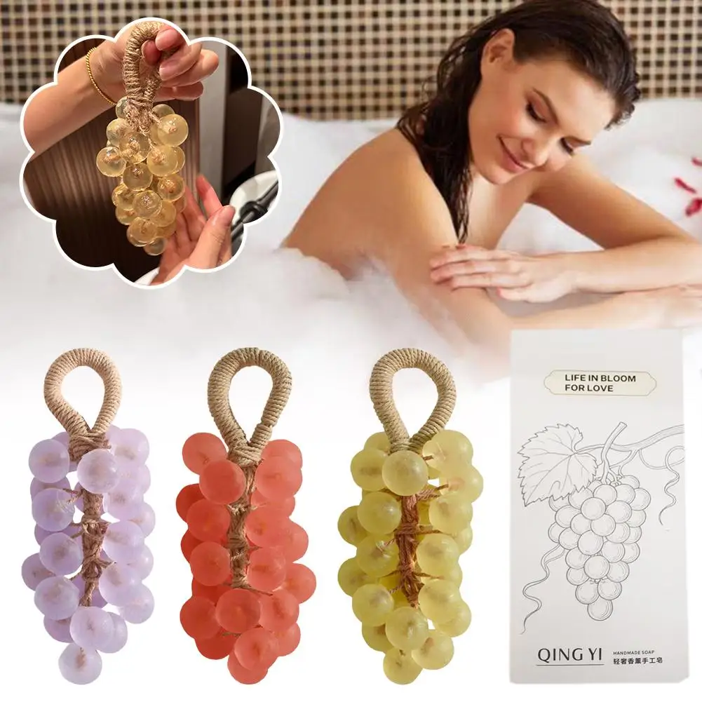 

Soap Bars Grape Handwash Bar Decoration Scented Fruit Shape Soap For Face Hand Body Bathroom Shower Travel Home Women