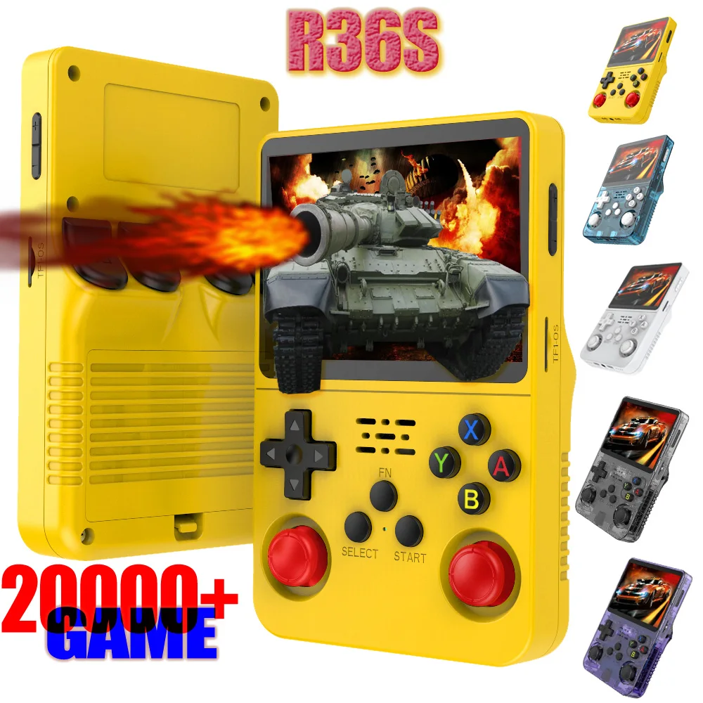 R36S Video Game Retro Handheld Console ARKOS System Classic Portable Pocket Video Player 3.5 Inch IPS Screen 64/128GB Games R36S