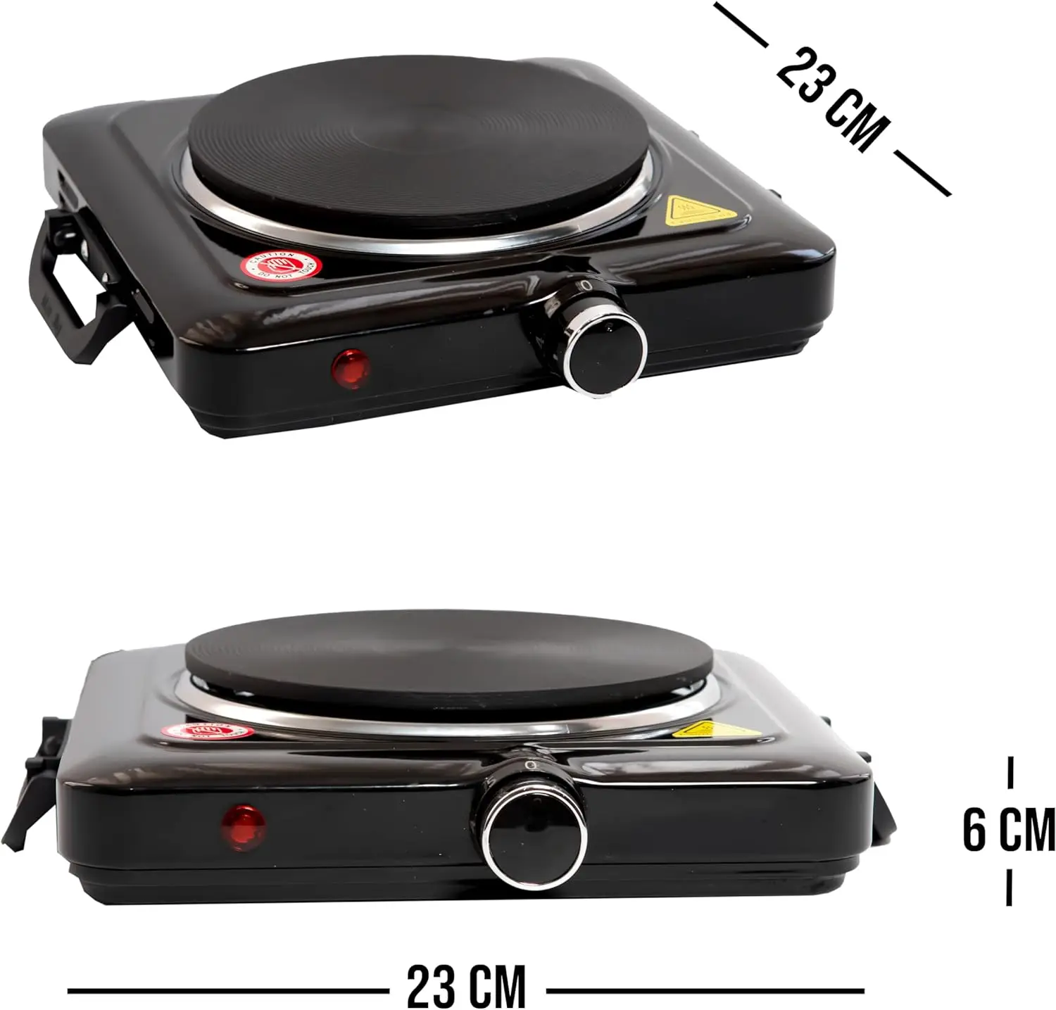 COCINA ELECTRICA HORNILLO 1000W 1 FUEGO PLACA ELECTRICA INDICADOR LUMINOSO POTENCIA REGULABLE CAMPING GARANTIA (1 FUEGO 1000W NEGRO)