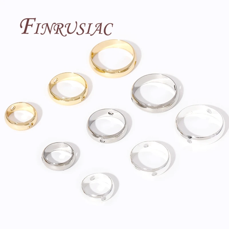 Multi Arten Messing Metall Kreis Rahmen Verbinder Spacer Perle, 14K/18K vergoldet Runde Perle Rahmen für DIY Perlen Schmuck Machen – Detail 24