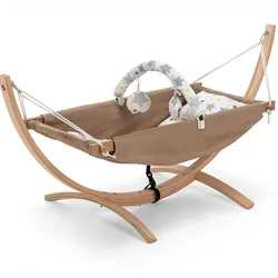 Hamac en bois de hêtre naturel pour bébé, lit-balançoire CPull