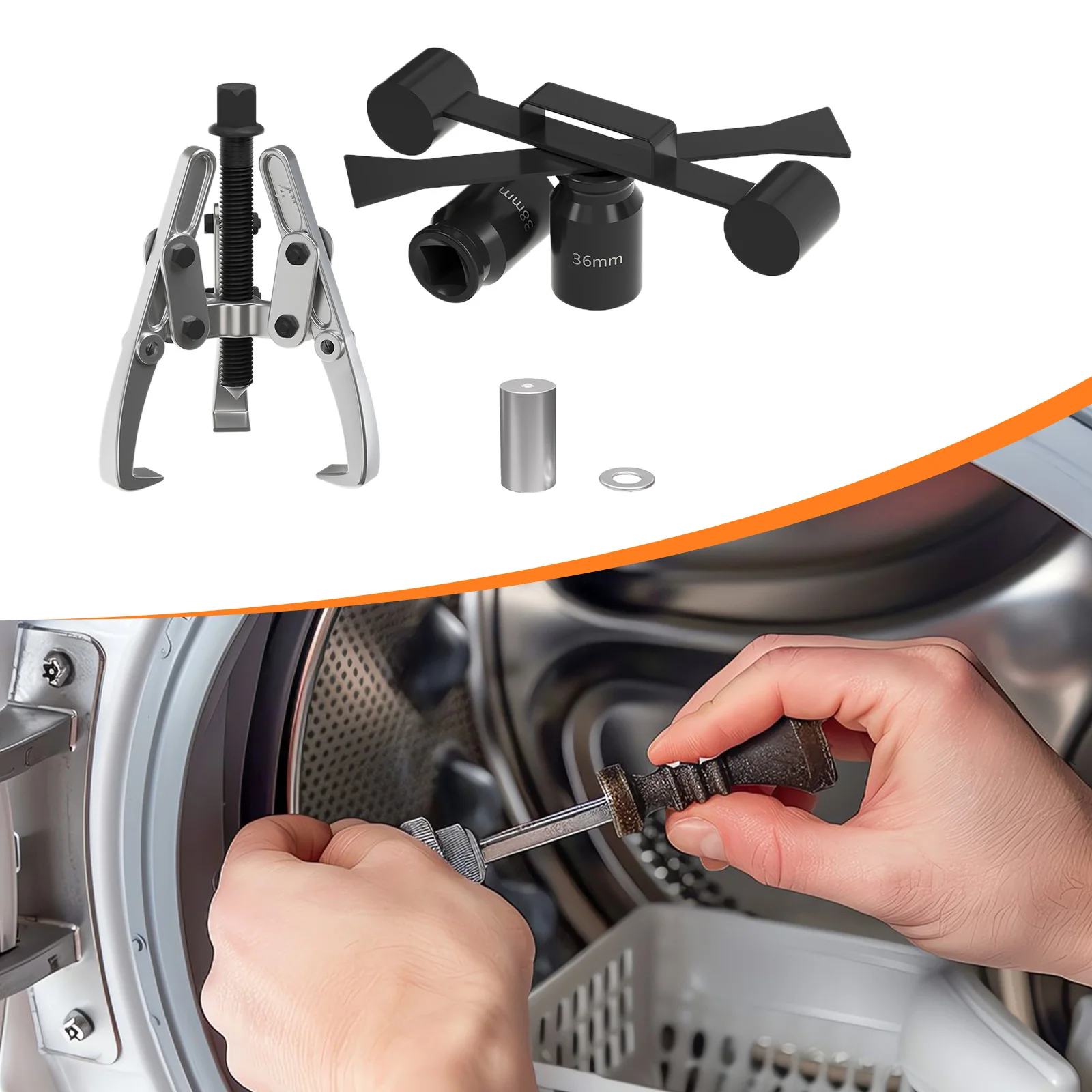 مفتاح ربط يدوي للغسالة أداة إصلاح مفتاح تفكيك الطبل الداخلي للغسيل الفني الاحترافي #1