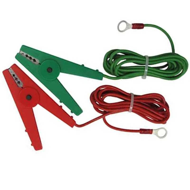 Red/ Green Electric Fence Jumper Leads Cable With Crocodile Clip For Pig Dog Poultry Sheep Livestock Animal Energizer Connector