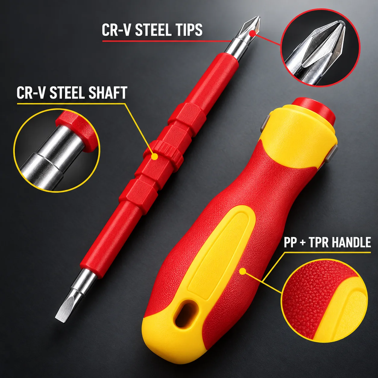Portable 14-Piece Cr-V Screwdriver Set PP+TPR Handle Dual-Head Tool Kit for Electronics and Toy Repair Premium