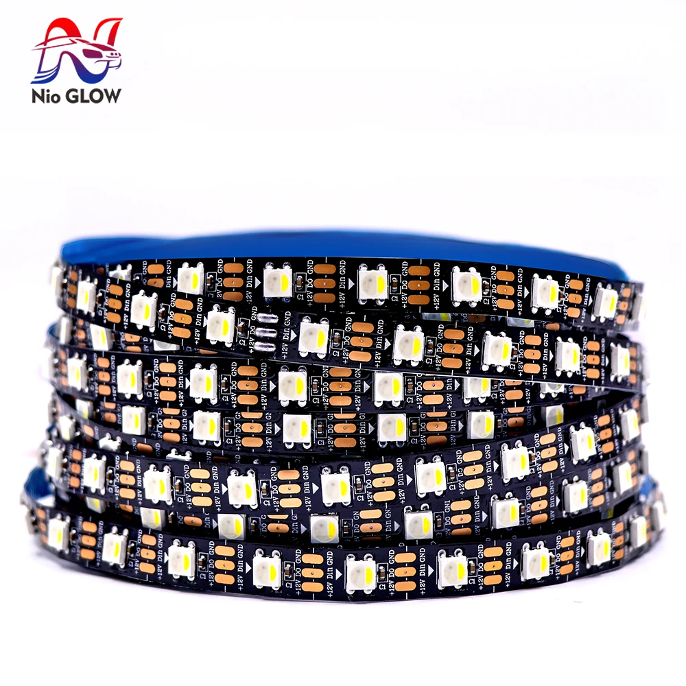 

4IN1 Addressable WS2812 SK6812 Pixel LED Strip 5050 RGB RGBW DC5V 12V 30/60/144LEDs Digital LED Pixel Strip White/Black PCB
