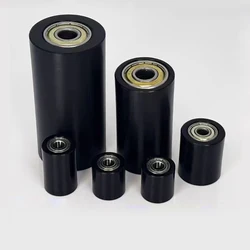 Pulley Bearing Wheels POM Bearing Roller Rubber Sleeve Mute Conveyor Belt Rubber Double Bearing PE Nylon Pulley  Diameter 40mm