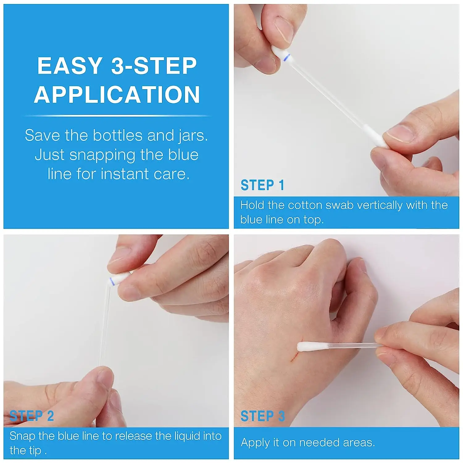 Mebak Sterile Saline Piercing Aftercare Swabs, Effective Piercing Cleaning Solution Swabs for Ear Nose Belly Body Piercings