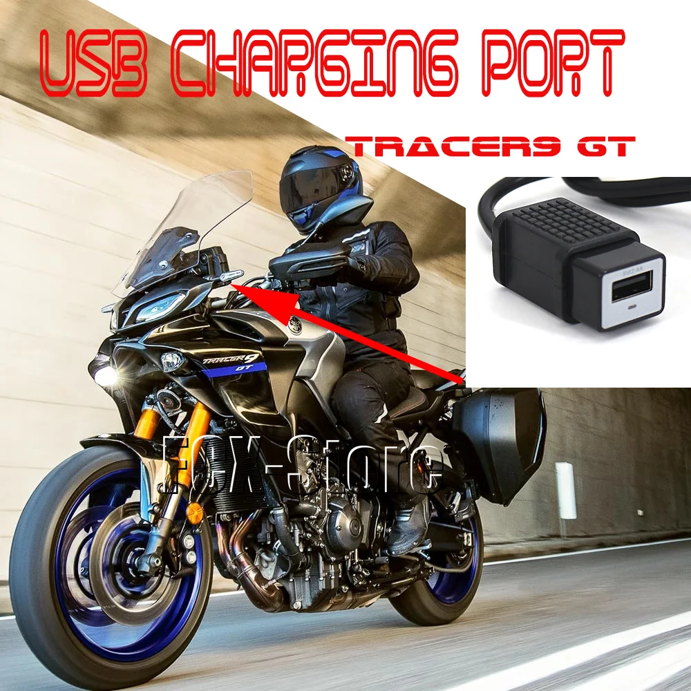 جديد لياماها Tracer 9 TRACER9 GT 900GT 2021 2022 Tracer 7 منتج أسود للدراجات النارية ملحقات التوصيل والتشغيل منفذ شحن USB