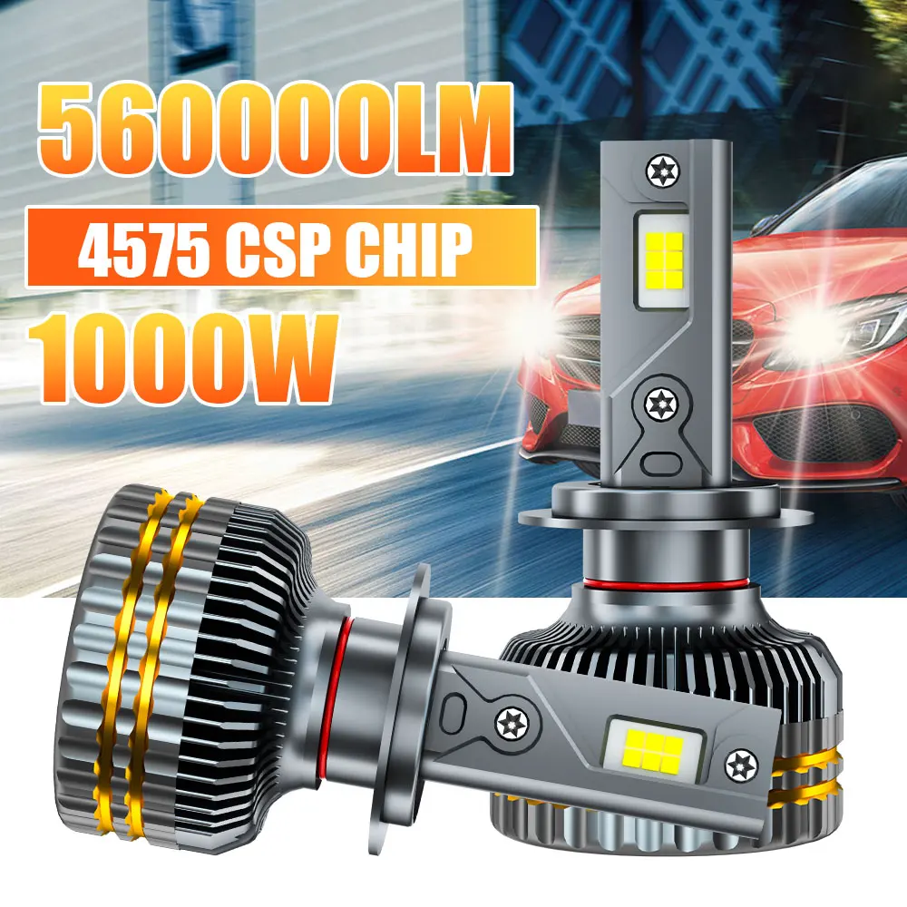 

2Pcs Super Bright 600w Headlight H4 LED H7 560000 Lumens for Cars H1 H3 H8 H11 Auto Lamp 9005 9006 HB3 Turbo Lamp Front Light