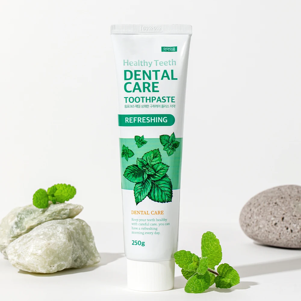 معجون أسنان Comma365 للعناية اليومية منعش بدرجة التنفس بسعة كبيرة 250 جرام × 8 قطع للعناية باللثة خالي من الفلورايد ومزيل رائحة الفم الكريهة ومزيل الجير #2