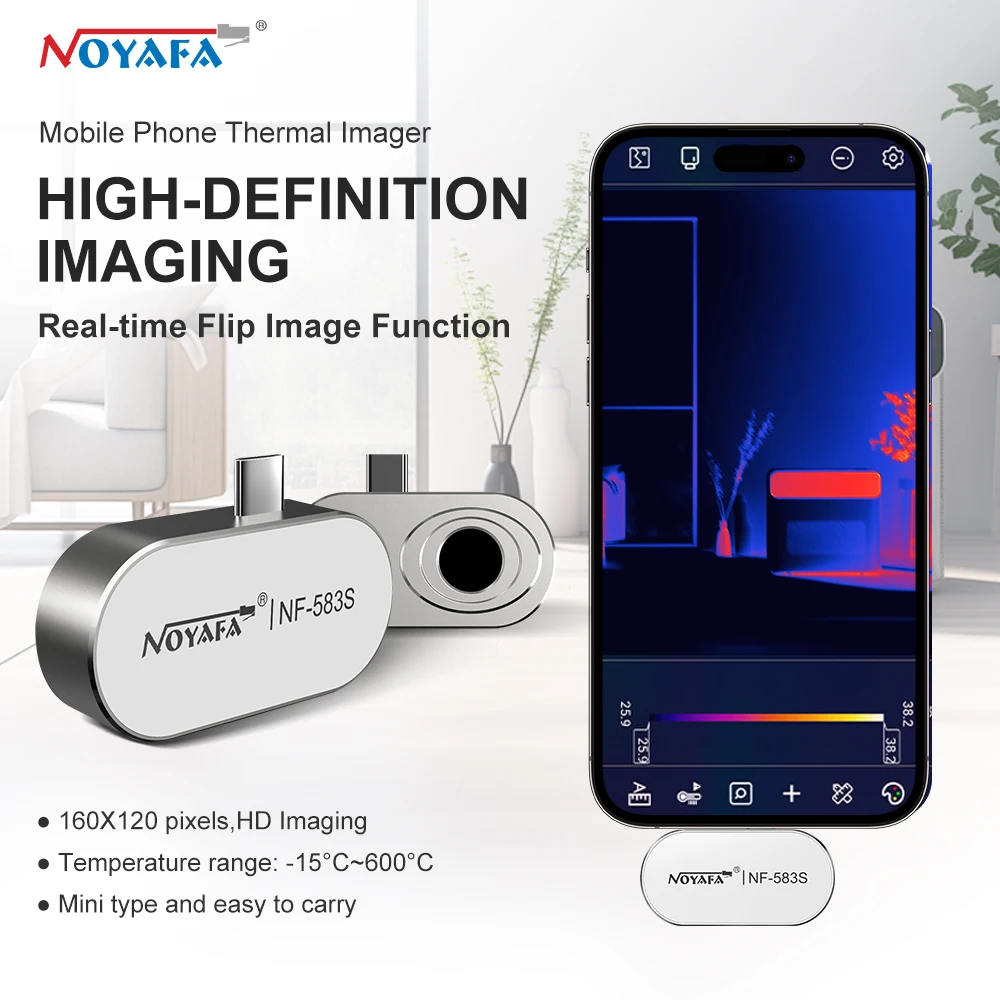 

NOYAFA NF-583S Infrared Camera Thermal Imager 160x120 IR Resolution Image Enhancement Technology Heat Loss Detection for Android