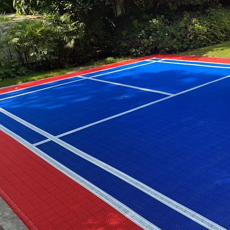 Beable Customized Colors Plastic Modular Floor Tiles For Outdoor Badminton Court Tiles With Lines And LOGO