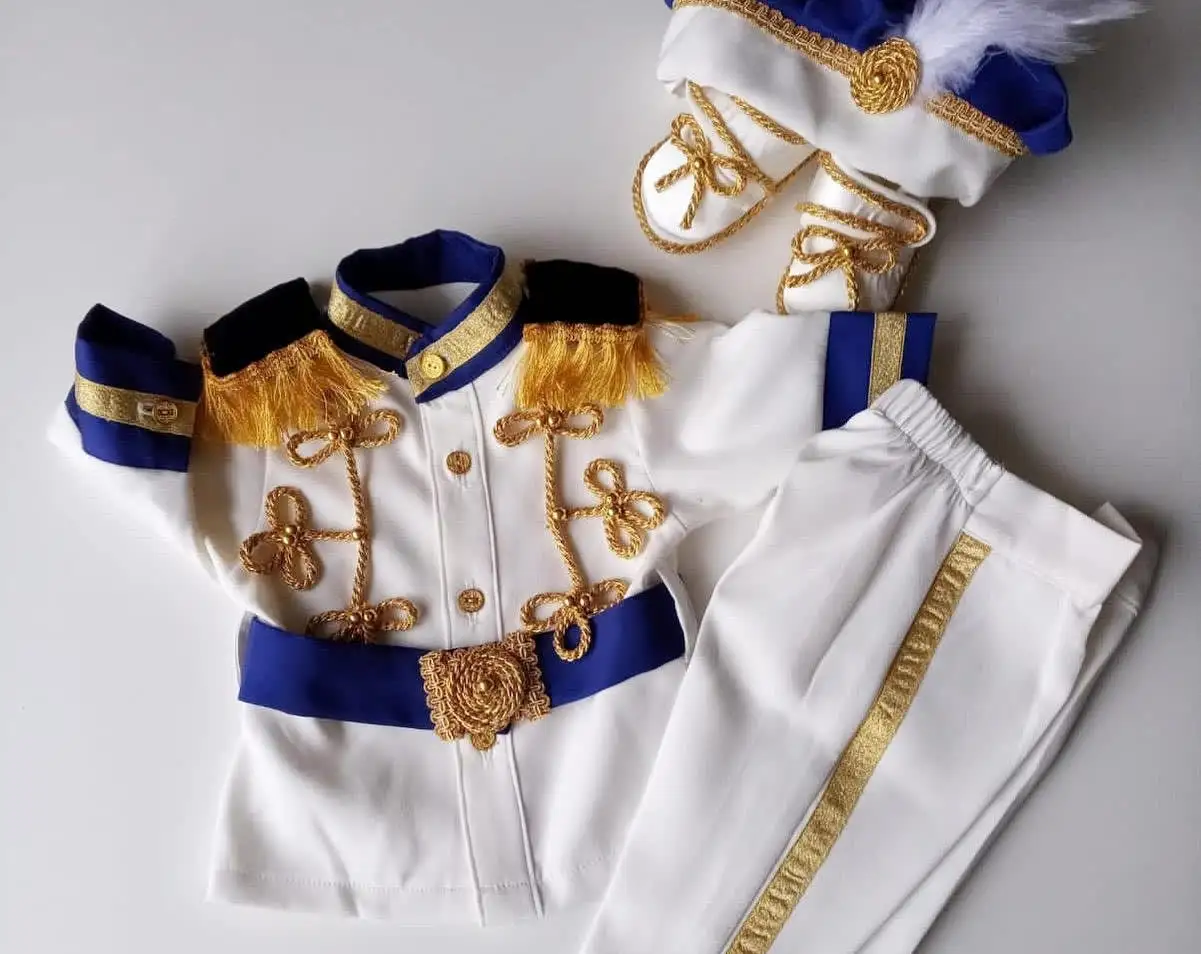 1st Birthday Baby Boy Prince costume, Personalized Charming outfit kids toddler king suit Royal Holiday Photo shoot