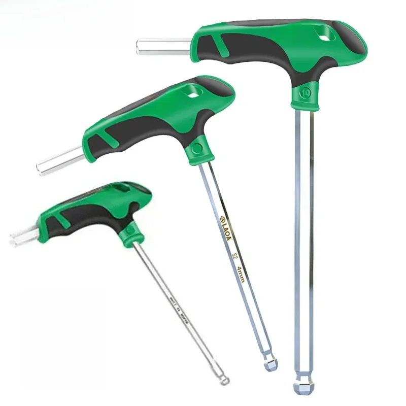 LAOA 1pc Allen Key Universal Double-end Hex Ball Head Spanner T-Type Handle Wrench Repair Auto Hexagon Screwdriver