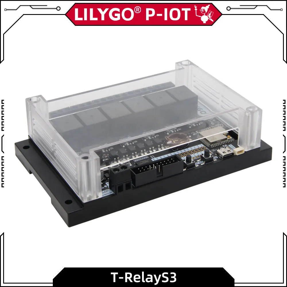 LILYGO® T-Relay-S3 ESP32-S3 6-Way Relay ESP32-S3-WROOM-1U Development Board Expandable LCD Display HRS4H-S-DC5V 24-Way Relays