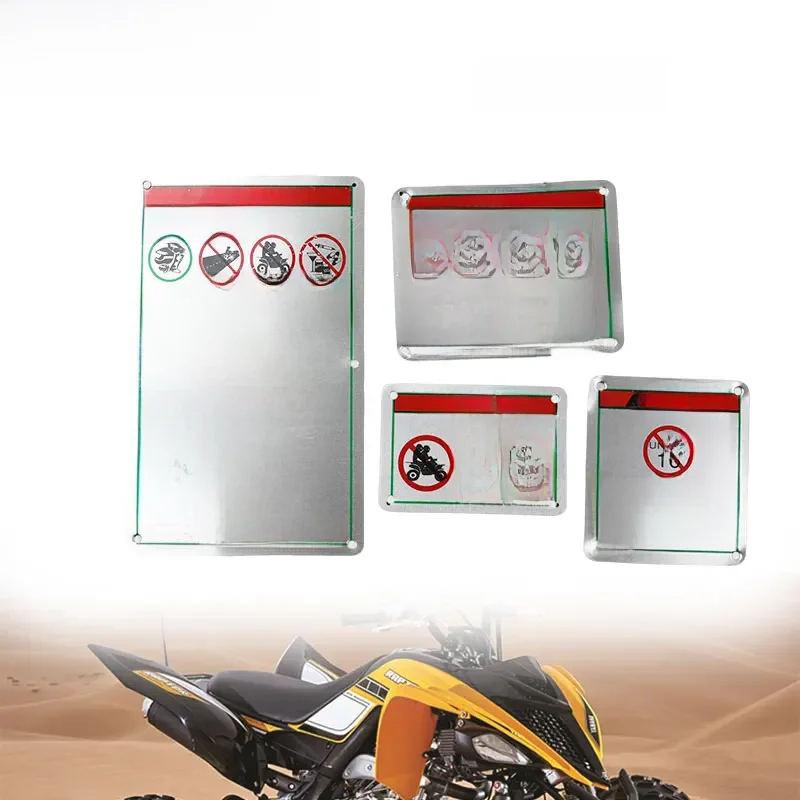 AliExpress LING QI Motorcycle Warning Sign Aluminum Alloy Public Slogan And Rules Sheet Label Reflective Plate For ATV Pit Dirt Bike Parts