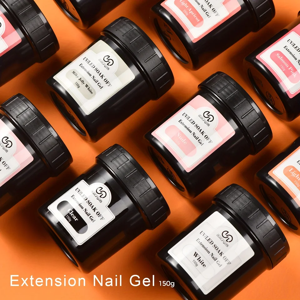 Gel de extensión de uñas acrílico de 150g, compatible UV/LED, sin olor, removible 6