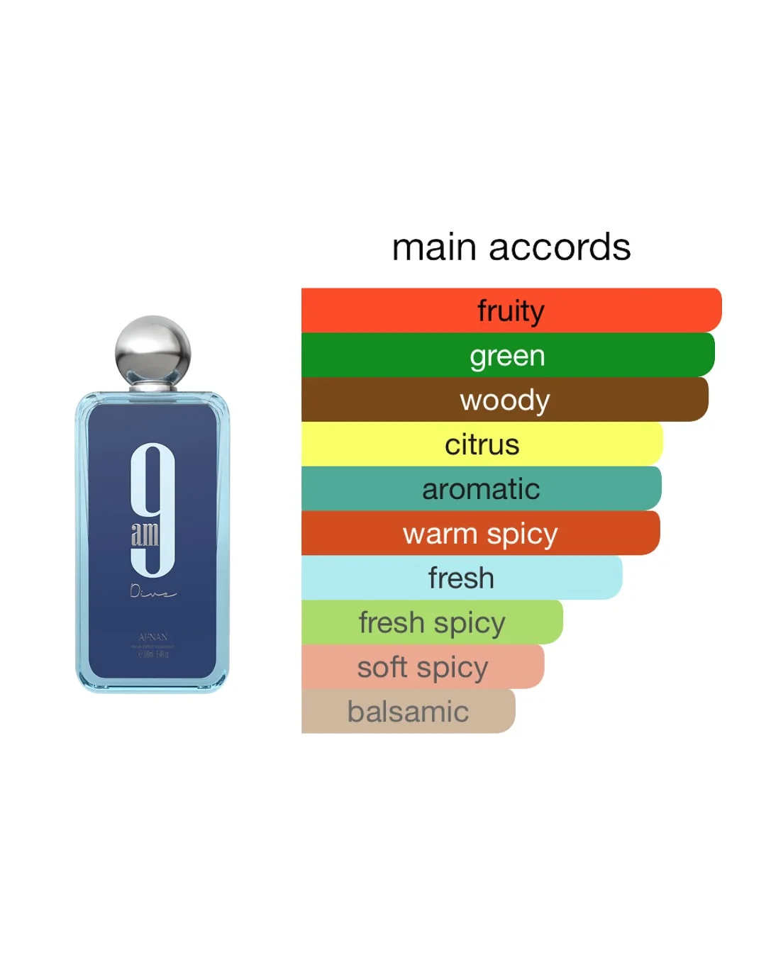 น้ำหอม Afnan 9Am Dive Eau de Parfum ขนาด 100 มล./3.4 ออนซ์ เป็นของขวัญที่สมบูรณ์แบบ (วันวาเลนไทน์, วันฮาโลวีน, วันคริสต์มาส, ของขวัญวันเกิด)