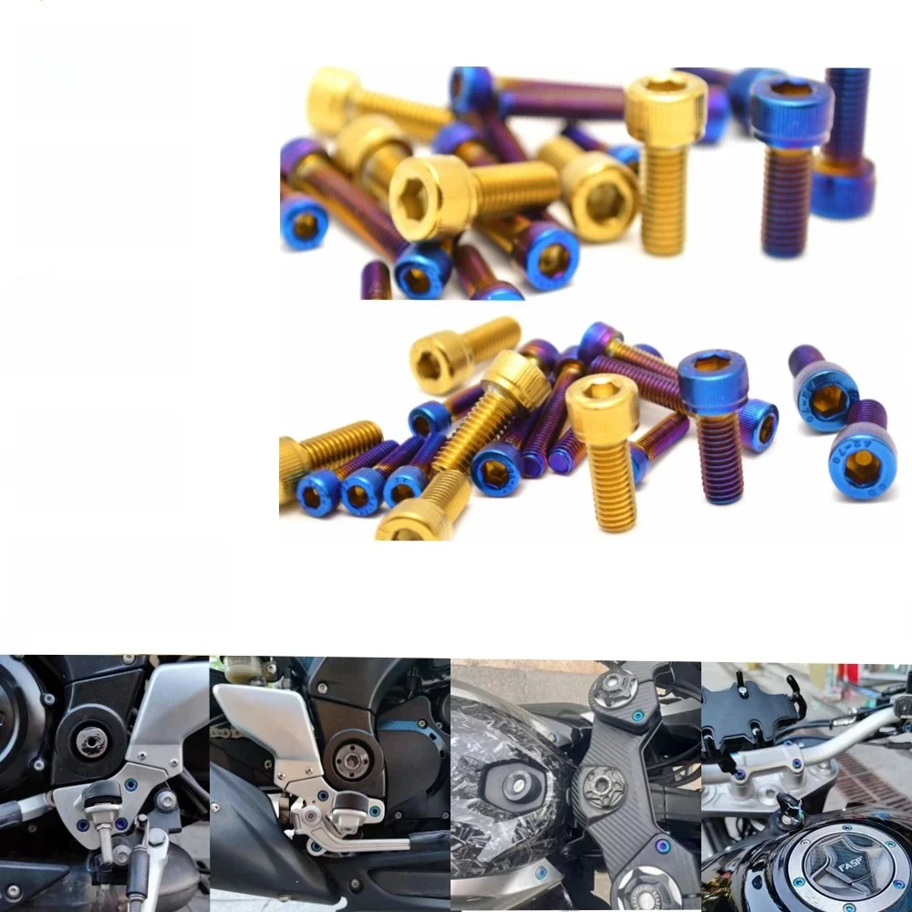 Boulons à tête hexagonale Glutge, acier inoxydable plaqué titane, vis bleu brûlé, couleur den Apk, M5, M6, M8, M10