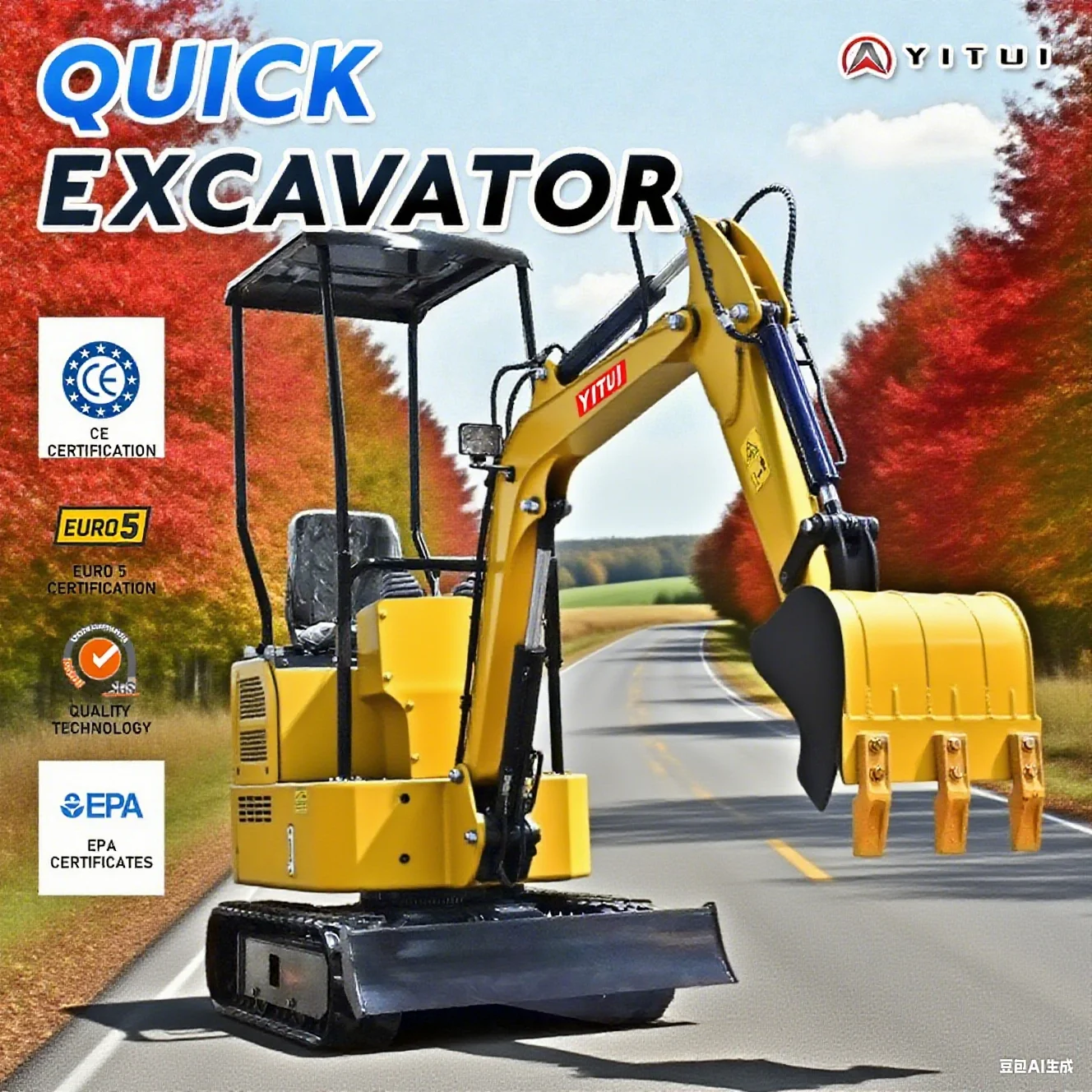 공장가 맞춤형 1.2톤 미니 굴삭기 고품질 CE EPA 유로 5 쿠보타 엔진 다용도 미니 굴삭기