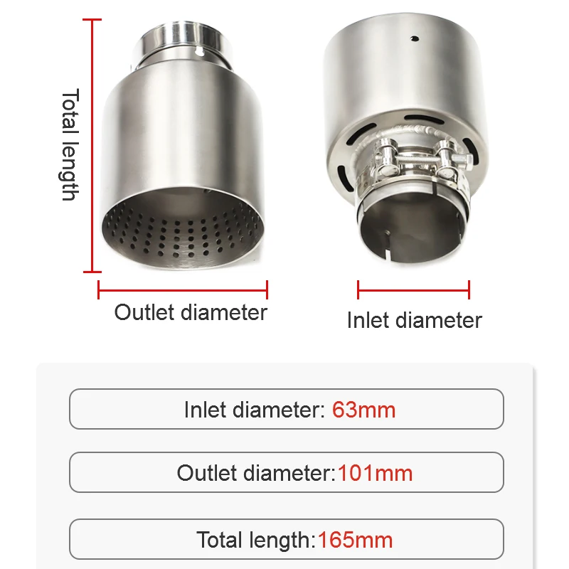 1 Szt Matowa końcówka wydechu samochodowego ze stali nierdzewnej Uniwersalna końcówka wydechu do VW GTI MK7 Golf7 Dysza 60MM 63mm Końcówka tłumika