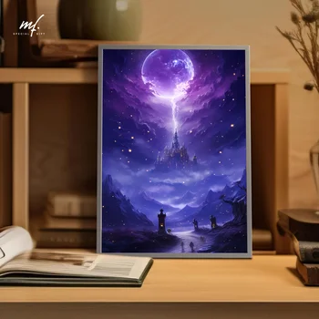 HD anime tajemnicza atmosfera oświetlenie otoczenia malowanie dekoracyjne ozdoby, USB ściemnianie ultra-wąska ramka nastrój lampka nocna prezenty