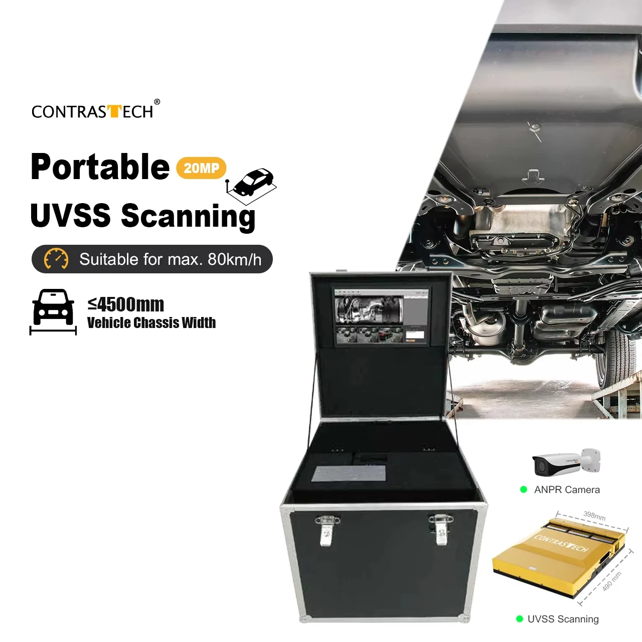 كاميرا مسح خط نظام فحص المركبات المتنقلة UVSS مع التعرف على لوحة الترخيص للأمن الحكومي والحركة