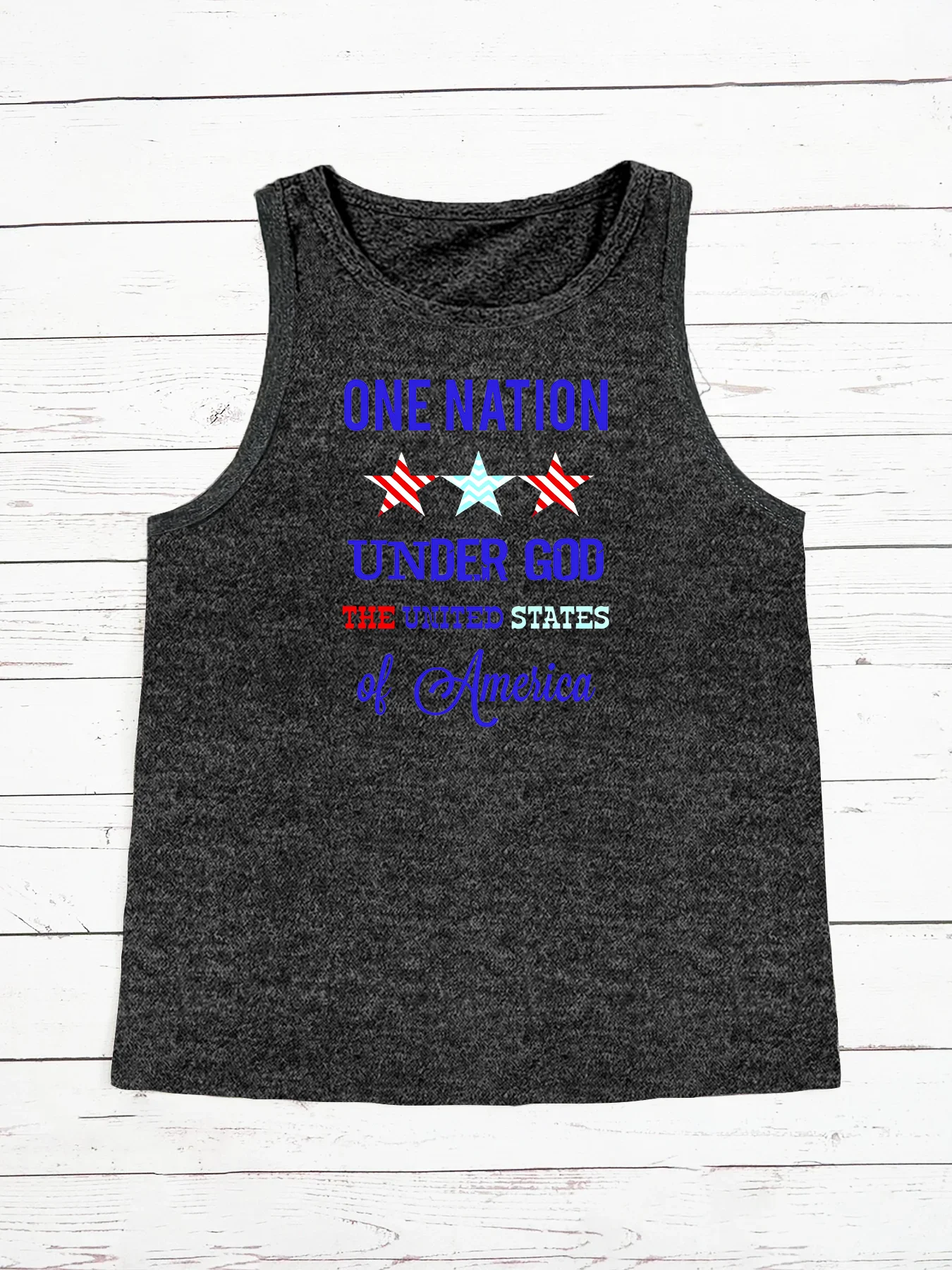 One Nation Under God The United States Of America Fashion Funny Sports Women Tank Top Loose O Neck Sleeveless Casual Tank