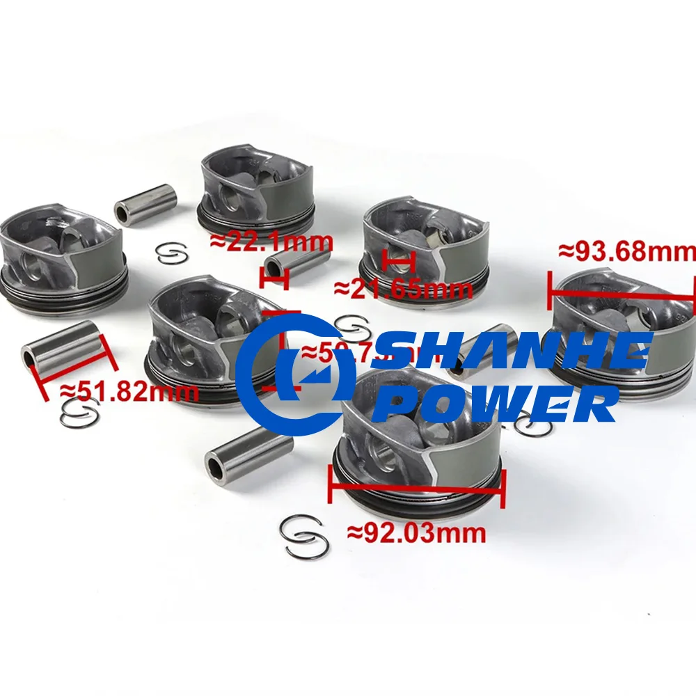 6pcs Piston Set 2720308917 2720309717 For Mercedes-Benz CLK350 CLS350 C350 E350 GL450 Car Accessoires двигатель أجزاء المحرك