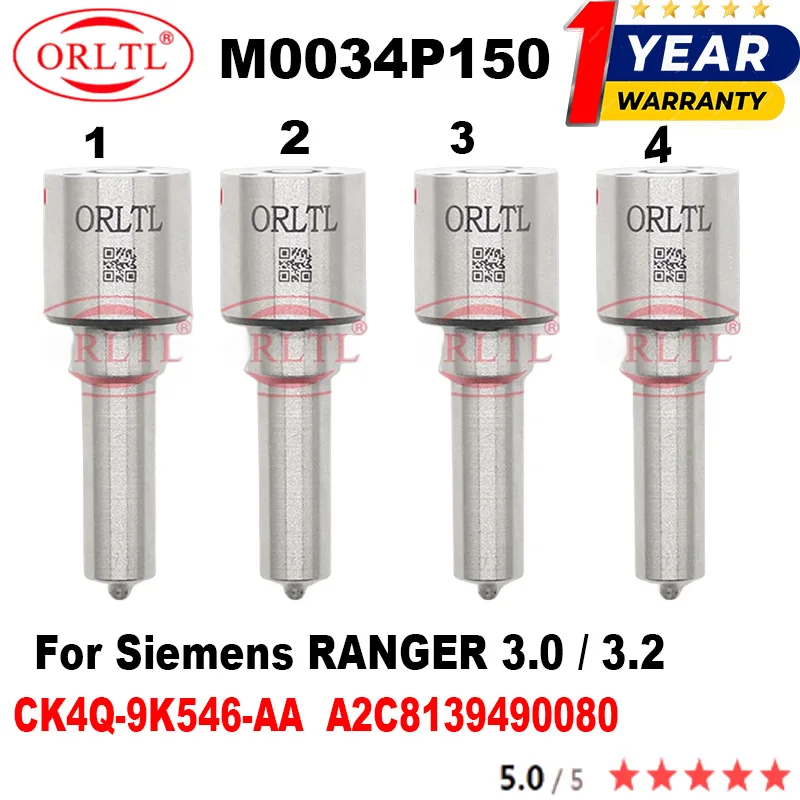 4PCS M0034P150 Genuine Commmon Rail Nozzle For CK4Q-9K546-AA A2C8139490080 CK4Q9K546AA For RANGER 3.0 / 3.2 ORLTL