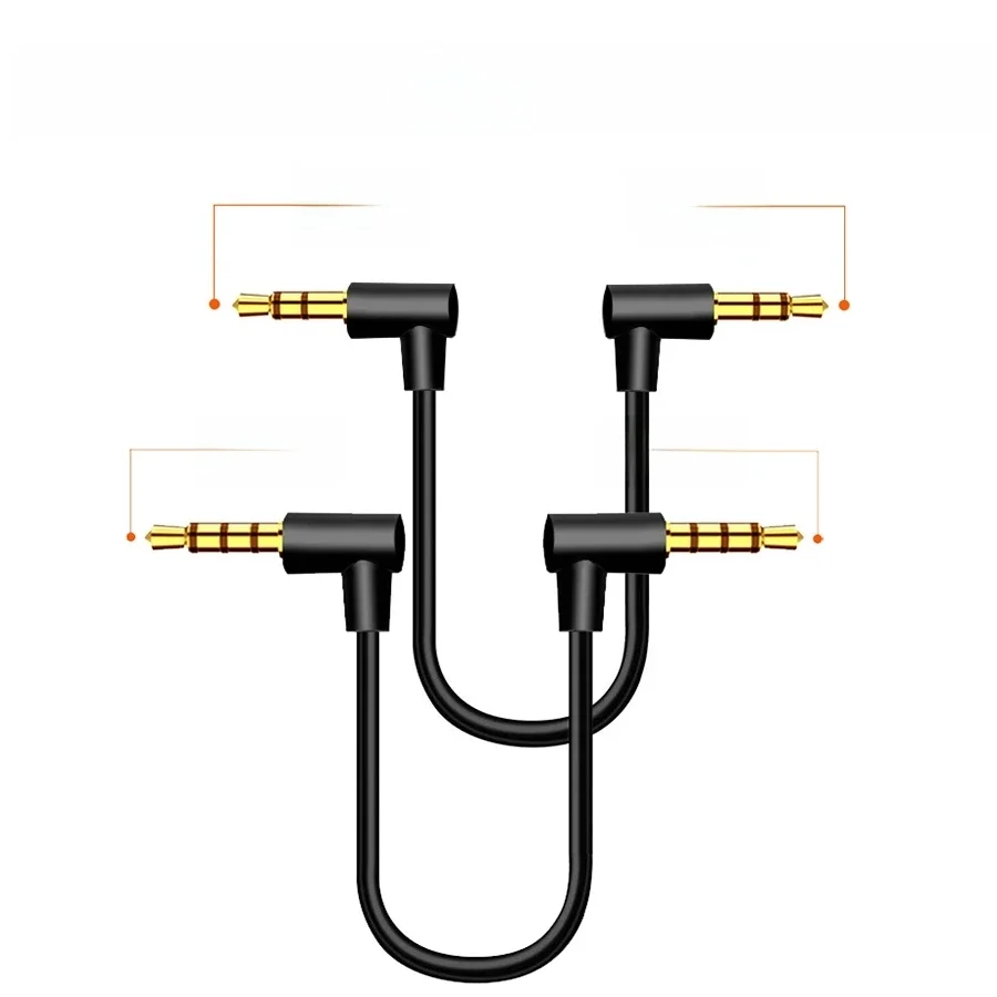 90-stopniowy kabel audio TRS/TRRS Stereo 3,5 mm do 3,5 mm kątowy przewód AUX do słuchawek MP3 Smartphone Tablet Głośniki samochodowe — zdjęcie produktu 7