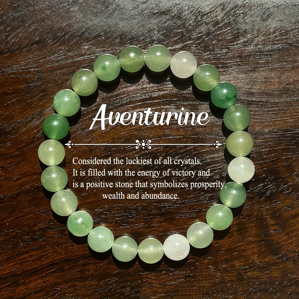 1pc/Natural Stone Green Aventurine Beaded Bracelet for Men Women Positive Stone Symbolizing Prosperity, Wealth and Abundance Per