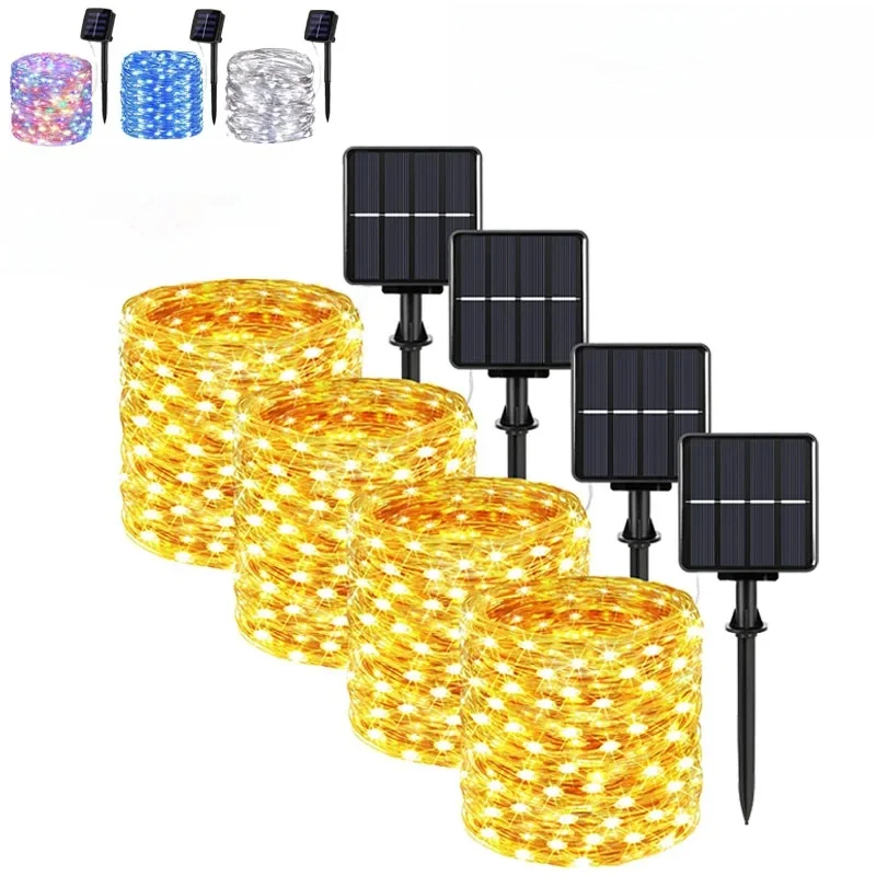 LED Solar String Light Outdoor 7m/12m/22m/32m/52m Waterproof Lamp Garden Fairy Lights 500 Leds for Christmas Party Decor