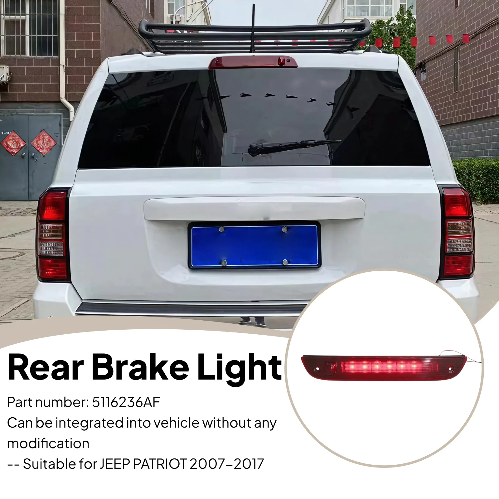 High Level Brake Light 5116236AF Auto Accessories Premium Spare Part Third Rear Brake Stop Light for Jeep Patriot 2007-2017