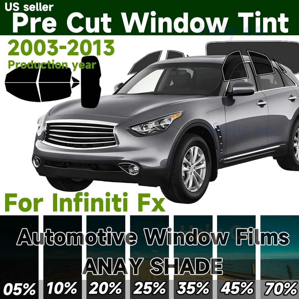 

Pre-Cut Window Tint Car for Infiniti Fx 35 2003-2013 Automobile Sun Uv Blocking Heat 2Ply Window Protector Privacy Films