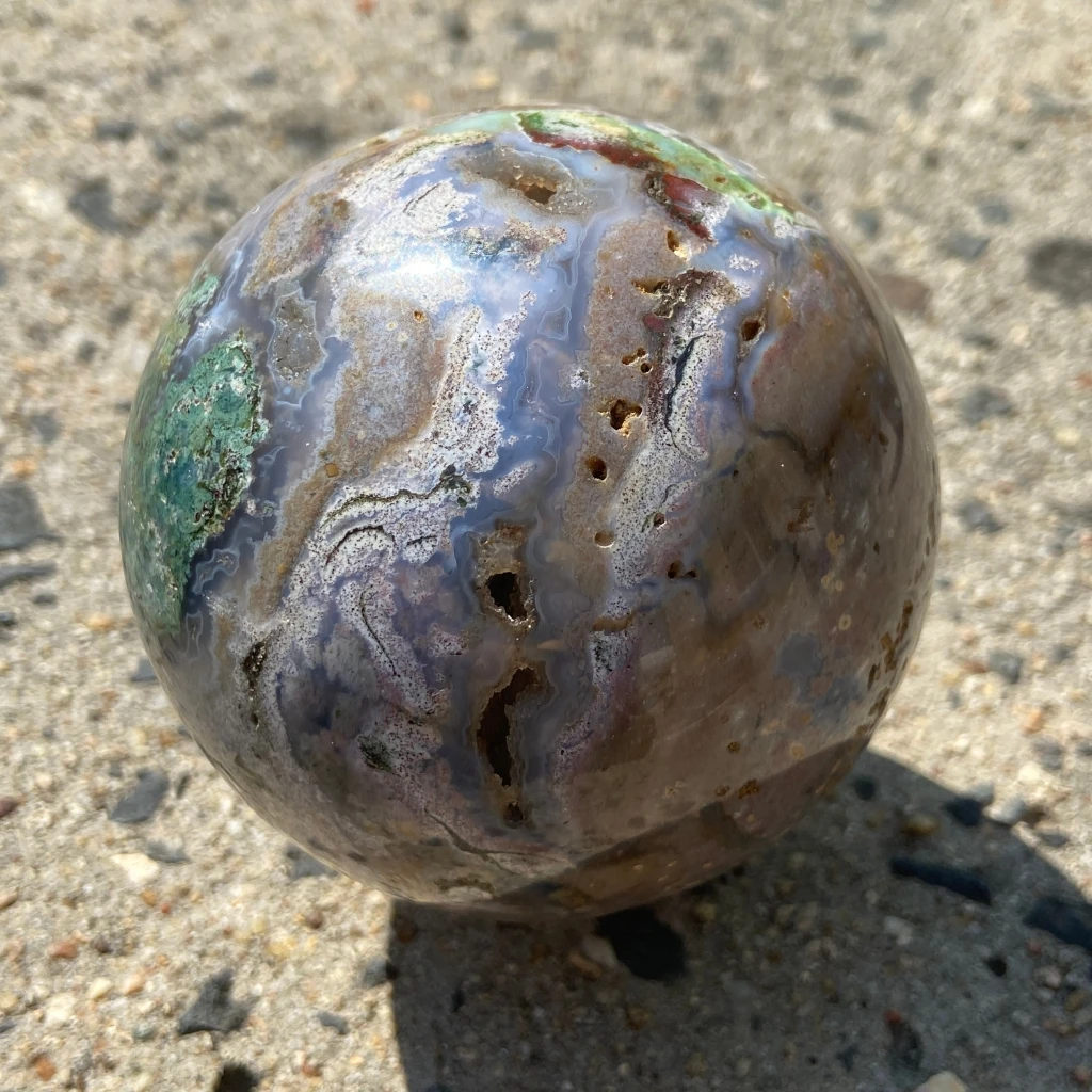

Ocean Jasper Sphere Decorative Crystal for Home Decor Unique Healing Energy Stone
