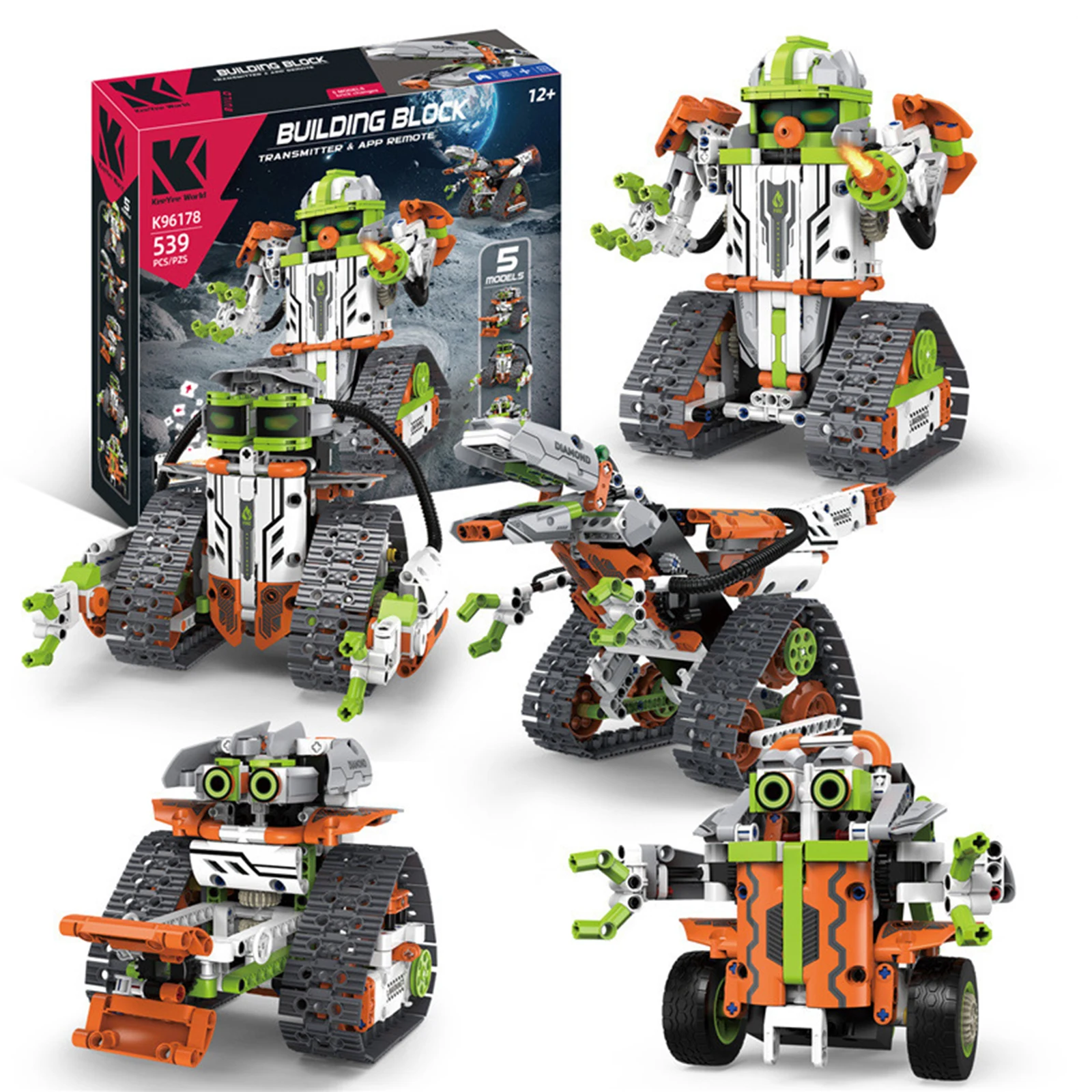 500+pcs 5in1 Technical High-tech Programming Robot DIY Building Blocks RC Robot Building Blocks Sets Toys For Kids Best Gifts