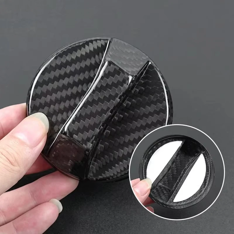 لكيا سورينتو شوما ستينغر 2010-2018 ريال ألياف الكربون غطاء خزان الوقود غطاء الكسوة سيارة الداخلية غطاء خزان الوقود اكسسوارات السيارات #3