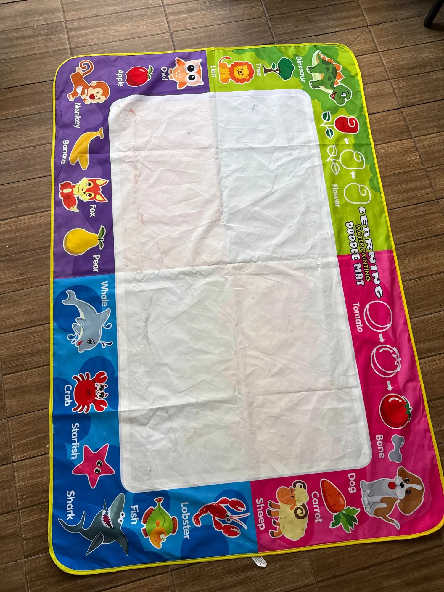 150x100cm Magic Water Drawing Mat for Kids Coloring Doodle Mat with Magic Pens Painting Board Educational Montessori Toys photo review